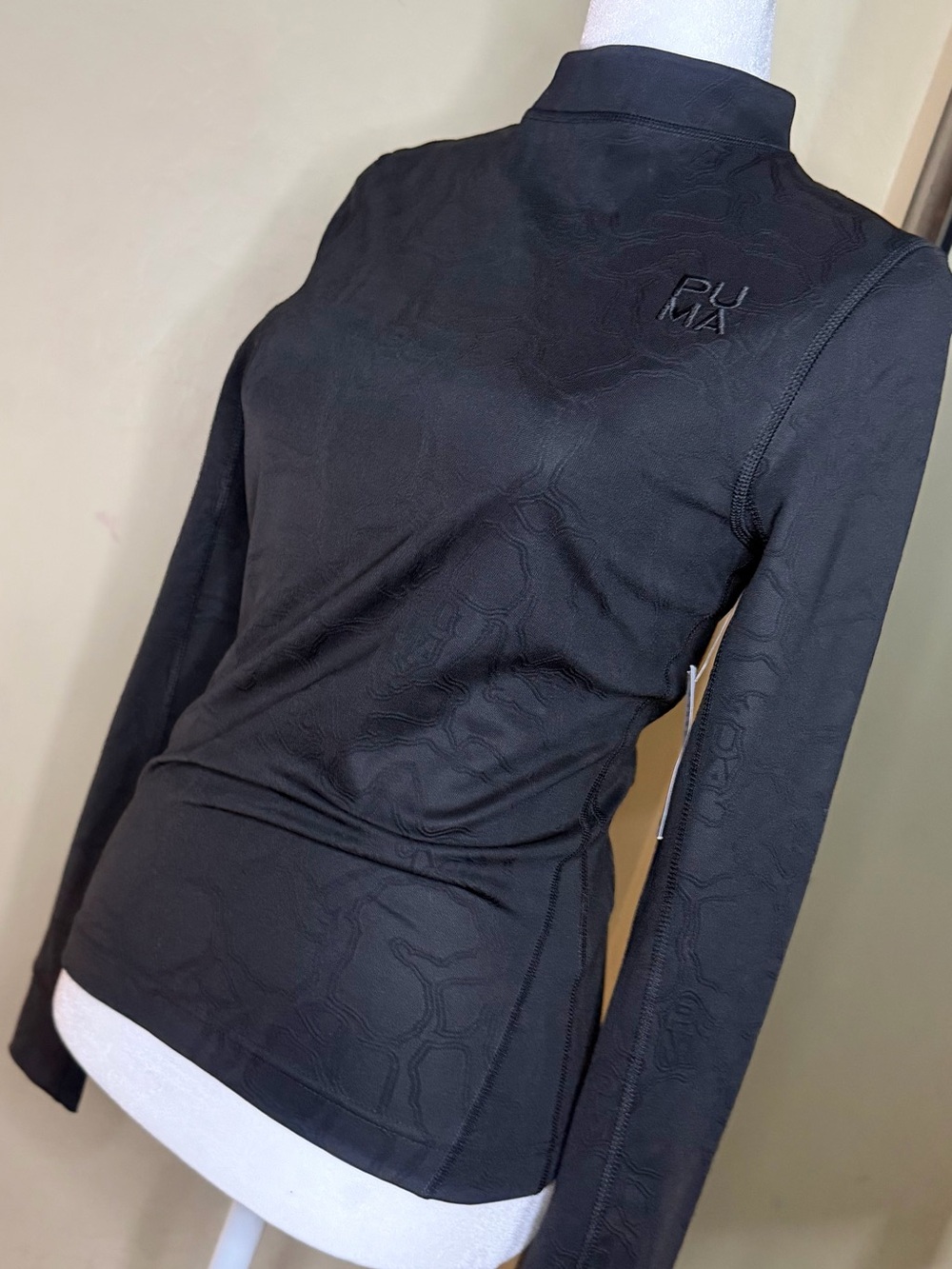 Puma Black Long-Sleeve Slim Athletic Top